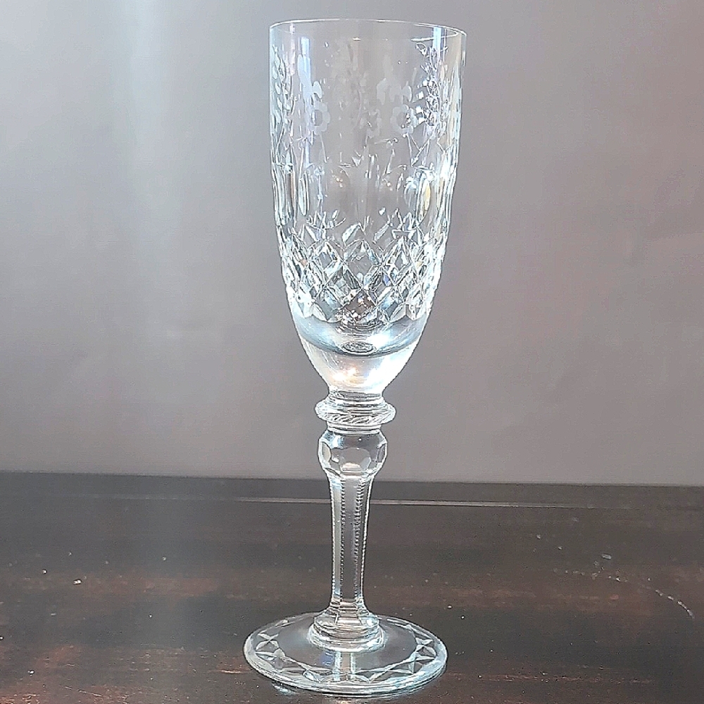 One (1) Rogaska Gallia Crystal Tall Champagne Flute 8 1/4"